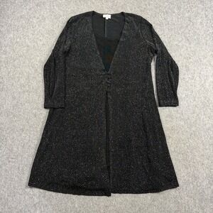 EXPO Womens Size 16 Black Glitter 2 Piece Jacket Dress Set Formal Evening Event